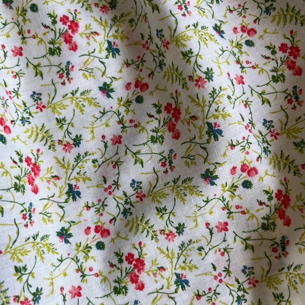 Retro Vtg Sz 8 Floral Tank‎ Pullover Dress Ruffle Neckline Tiered Skirt - Picture 7 of 8